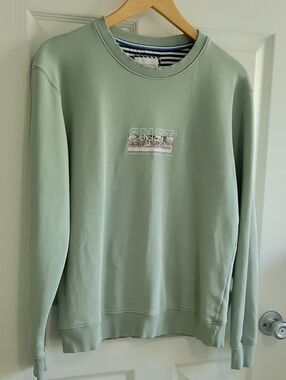 Denim & Flower Crewneck Sweatshirt M Venice Beach LA Mint Green EUC